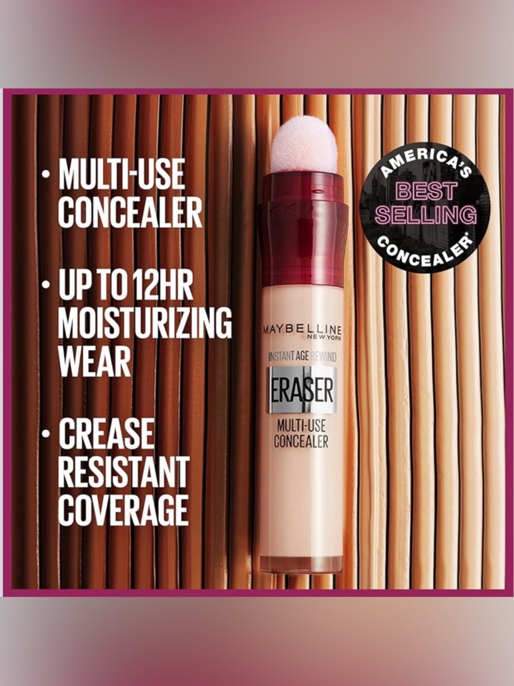 NWT- Maybelline Instant Age Rewind Eraser Dark Circles Multi-Use Concealer 144 - Picture 4 of 10
